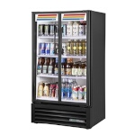 True TVM-30-HC~VM03 - Merchandiser, two-section, (2) glass hinged doors, black exterior